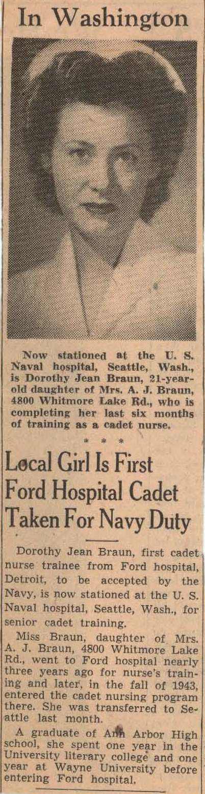 Newspaper clipping about Dorothy J. Braun (Turner)